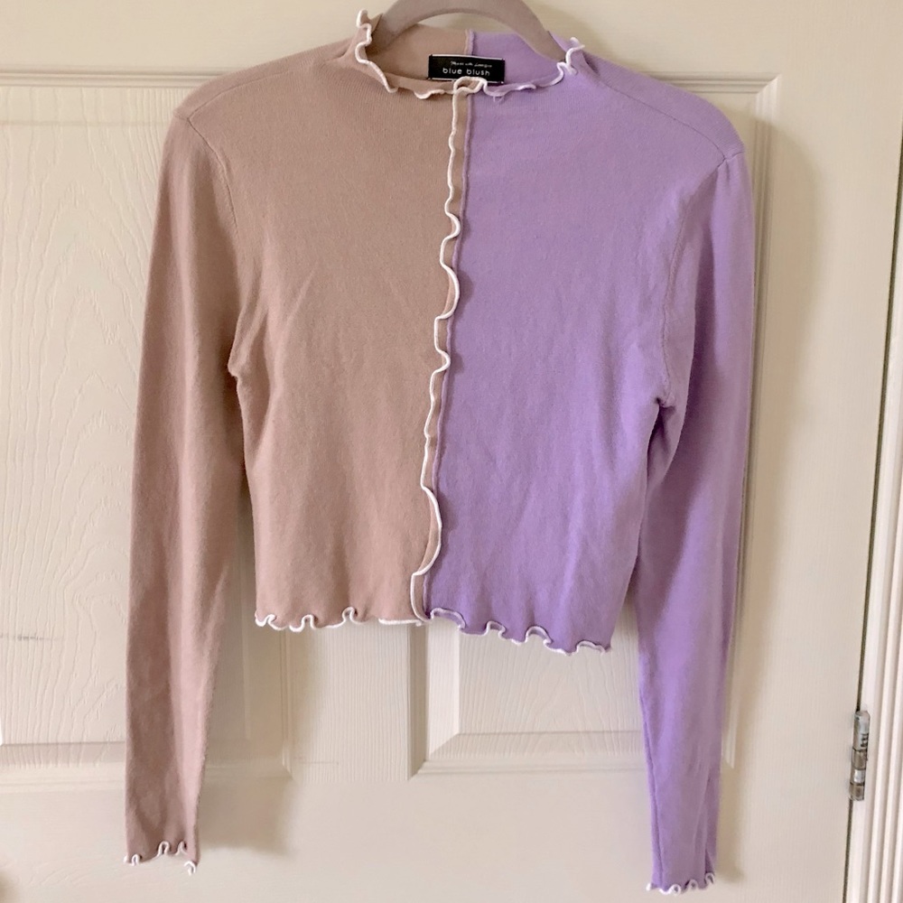 color block cropped top NWOT